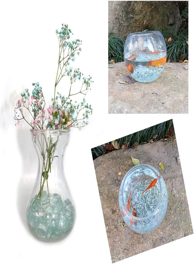 VANNEF® Premium Decorative Blue, Aqua Blue & Clear Glass Pebbles for Vase Fillers Aqurium Fish Tank, Plant Pots, Home, Garden, Indoor & Outdoor Decoration (400 gm Blue, Aqua Blue & Clear) - Image 5